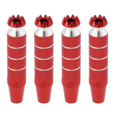 Imagem de SING F LTD 2 conjuntos de terminais de transmissor RC de liga de alumínio M3 Controlador de joystick estendido Balancim de polegar compatível com Futaba compatível com Spektrum DX8 Vermelho (30 x 8