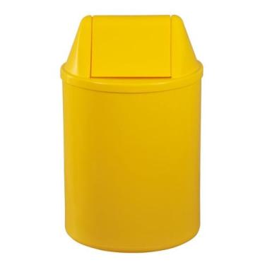 Imagem de Lixeira Plástica Com Tampa Vai-vem 12L - JSN, Amarelo