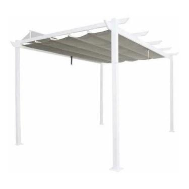 Imagem de Pergolado Aluminio Cinza E Branco 258x400x282 Cm Importado - Naterial