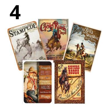 Imagem de Kit com 5 quadros country feito em MDF corte a laser com adesivos de a