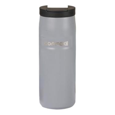 Imagem de Xícara de café isolada a vácuo de aço inoxidável 304 de 550 ml – boca larga, design à prova de vazamento para bebidas quentes e frias, ideal para casa, escritório e viagens (cinza)
