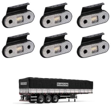 Imagem de 6 Lanterna Lateral Randon LED Cristal c/ Suporte - Fio - DW Componente