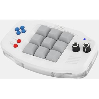 Imagem de KEEBMONKEY Mini teclado mecânico digital personalizável com botão rotativo programável, VIA compatível com RGB (branco)