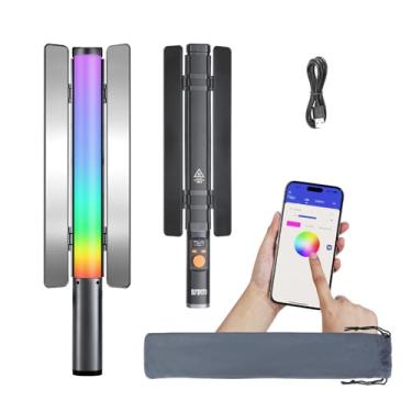 Imagem de Sutefoto Varinha de luz portátil TW-20 RGB para filmagem de fotografia de vídeo, bastão de LED em cores completas, tubo de luz RGB CRI 97+, 2800K-10000K/bateria recarregável