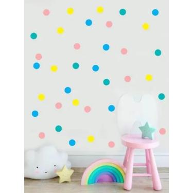 Imagem de Adesivo Decoração Quarto Infantil Kit Bolinhas - pinkie