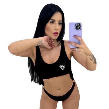 Imagem de Conjunto Maiô Com Bojo Estampa Refletivas + Short - Gringas Model, Pre