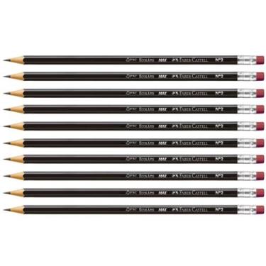 Imagem de Kit c/ 10 Lápis Preto Ecolápis Max Sextavado Faber Castell HB N.2 C/ B
