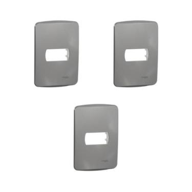 Imagem de Kit 3 Placa/Espelho 4X2 1Mod Alumin S3B77112 Miluz Schneider