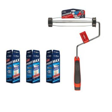 Imagem de Rolo De Pintura Profimax Com Garfo 23cm Atlas = 3 Rolo + 1 Suporte