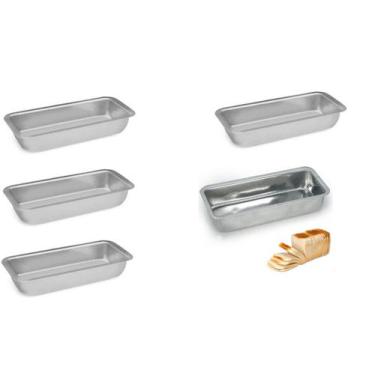 Imagem de Kit 5 Assadeira Formas Pão Caseiro Bolo Inglês E Gelo N 2 Alumínio Pol