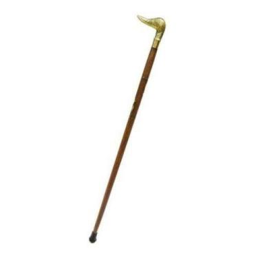 Imagem de Bengala Madeira E Bronze Pato 90x9x2,5cm - Atual Conceito