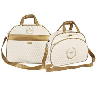 Imagem de Kit Bolsa Maternidade Puppi Coroa Palha e Dourado G e M - Talismã