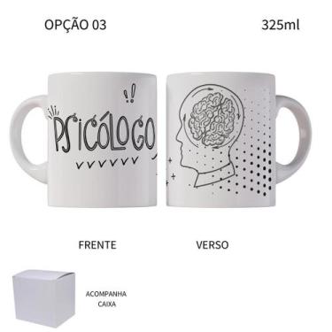 Imagem de Caneca 325ml Profissões Psicologia Minimalista - LARANJA E MIMOS