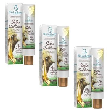 Imagem de Kit 3 Creme Sebo Carneiro Óleo De Argan 150G - Bio Instinto