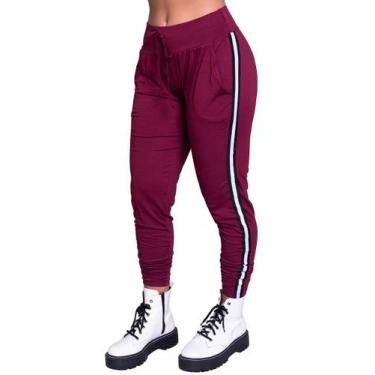 Imagem de Calça Ribana Feminina Com Listra Lateral Casual - Bella Fiore Modas, M