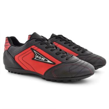 Imagem de Chuteira de Futebol Masculina Couro Amarrar Leve Durável EGM Cordoba S