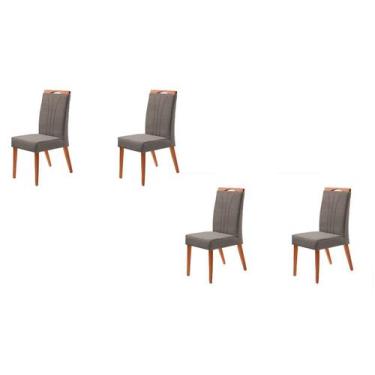 Imagem de Kit 4 Cadeiras Milão - Linho A 10 - Gran Decore