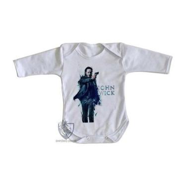 Imagem de body nenê criança roupa bebê manga longa John Wick - Empório Dutra, G 