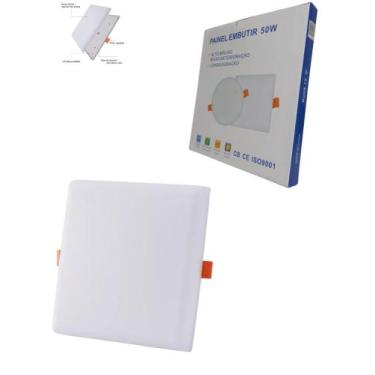 Imagem de Luminária Plafon Led Borda Infinita 50W Embutir Quadrada Bivolt  Frio 