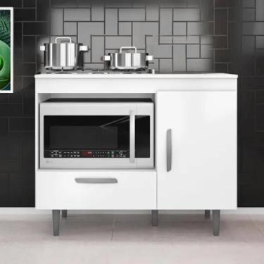 Imagem de Balcão para Cooktop 4 Boca Balcão Als e Forno 1 Porta 1 Gaveta Poliman