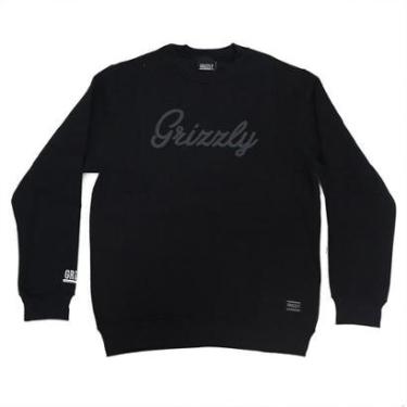 Imagem de Moletom Grizzly Careca Script Logo - Preto-Masculino