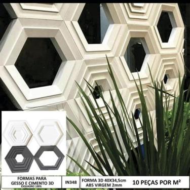 Imagem de 4 Forma Cobogó Elemento Vazado Lírius 40x34,5cm Dupla Face ABS 2MM IN3