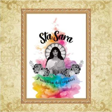 Imagem de Quadro Moldura Dourada Santa Sara Ciganos 33X24Cm