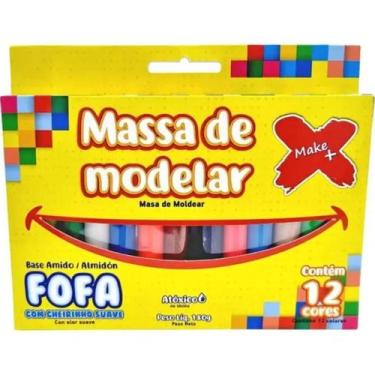 Imagem de Massa de Modelar 180gr 12 Cores Make+ - massinha fofa suave, 1 unidade