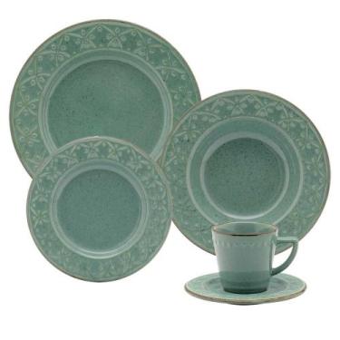Imagem de Aparelho De Jantar E Chá 20 Peças Oxford Mendi Malaquita, Verde