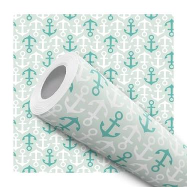 Imagem de Papel De Parede Vinílico Âncoras Verde Tom Pastel Quarto 10m - DELIQUA