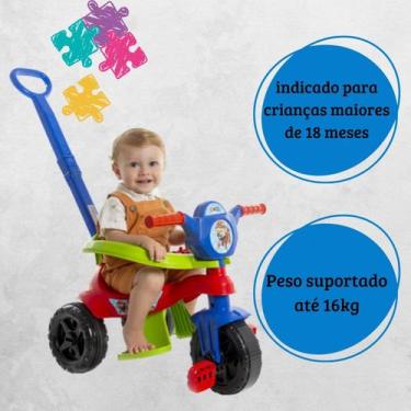 Imagem de Triciclo Motoka Brinquedo infantil Criança com Empurrador - KENDY