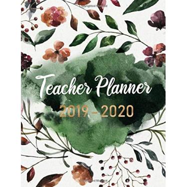 Imagem de Teacher planner: Simple Teacher Planner 2019-2020 for lesson planning, Class Organization : Weekly and Monthly planner/Calendar Agenda/Academic ... cute floral cover (watercolor floral planner)