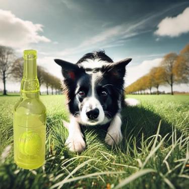 Imagem de letsgetfun Brinquedo para cães com garrafa de vinho, brinquedos divertidos interativos fofos para cães com bola de tênis dentro, ideal para cães grandes/médios/pequenos para buscar jogos e tempo de
