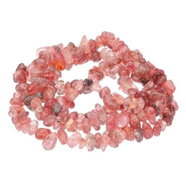 Imagem de PATIKIL Miçangas de pedra natural com lascas de pedras preciosas fio perfurado para fabricação de joias, 1 conjunto/200-230 peças, rosa escuro