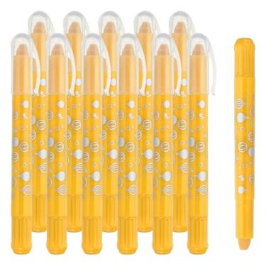 Imagem de PATIKIL Giz de cera de gel aquarela, 12 peças de giz de cera laváveis para colorir, desenhar, pintar, giz de cera dourado