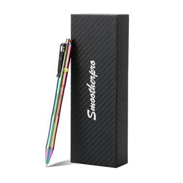 Imagem de SMOOTHERPRO Caneta de ação parafuso de titânio compatível com Pilot G2 refil de clipe de bolso de aço inoxidável para EDC Signature Business Writing Journaling Color Multicolor (RG342)