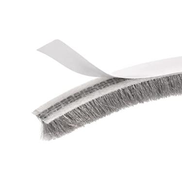 Imagem de METALLIXITY Adesivo de Vedação de Escova para Vedação de Intempéries (5/16" X 9/32" X 16,4 Pés), Tira de Escova para Porta - para Vedação de Guarda-Roupa de Janela de Porta de Correr, Cinza