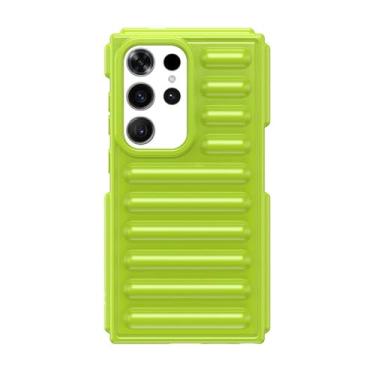 Imagem de Capa de celular luxuosa com almofada de ar listrada e à prova de choque para Samsung S24 Plus S23 Ultra FE A55 A35 A25 A15 A05 A05S M55 F55, verde, para Galaxy S24Ultra