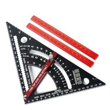Imagem de Régua Triangular Quadrada de Viga de Liga de Alumínio de 7 Polegadas para Telhados de Madeira, Decoração de Móveis, Montagem de Móveis, Medição de ângulo de 80 °, Ideal para