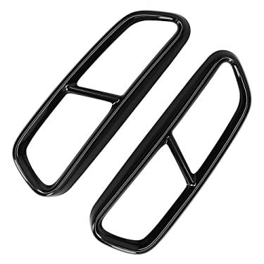 Imagem de Guarnição de Ponta de Escapamento para Carro, Aço Inoxidável, Preto Brilhante, Substituição, Terno para C7 2016-2018