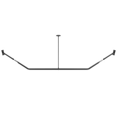 Imagem de Naiture varão de cortina de chuveiro neo-angular de aço inoxidável com suporte de teto, 76 cm x 94 cm x 76 cm, acabamento preto