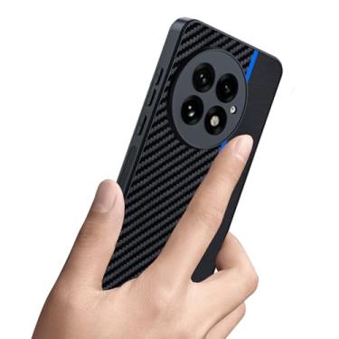 Imagem de Ftonglogy Capa para OnePlus 13 5G: Capa protetora para celular 1+ 13 (azul) com design clássico de fibra de carbono fina e macia e leve antiimpressão digital à prova de choque