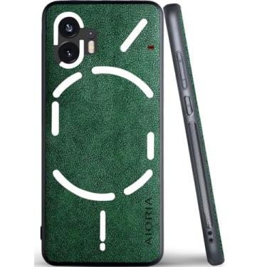 Imagem de AIORIA Capa de couro premium para celular for Nothing Phone 2 com design retrô (verde)