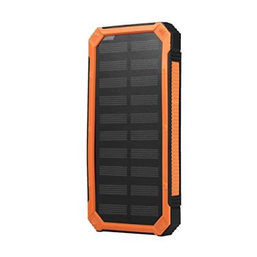 Imagem de Portátil 20000mAh Solar Carregamento Rápido Dual USB Mobile Power Bank Case para Esportes e Viagens - Kit DIY (Laranja)
