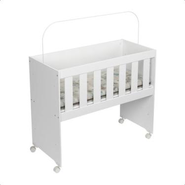 Imagem de Mini Berço Moisés Multifuncional Rubi Branco com Colchão e Suporte de 