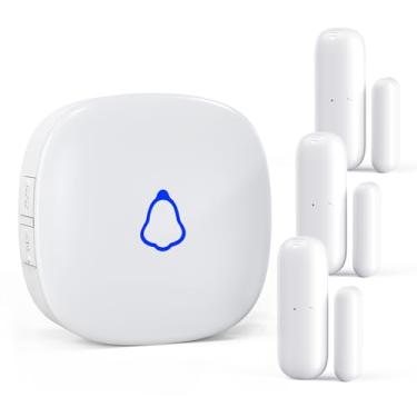 Imagem de METAK Campainha de Porta, Alarme de Sensor de Contato de Porta Aberta Sem Fio com Alcance de 500 Pés, 58 Campainhas e 5 Níveis de Volume para Negócios/Lojas/Casas/Escritórios Ao En (, Branco)