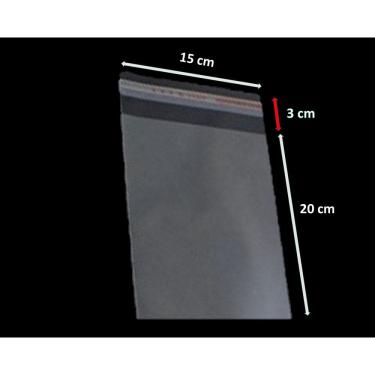 Imagem de Saco Adesivado Plástico Transparente Vabene 15x20+3cm 100 Unidades