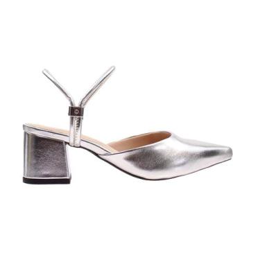 Imagem de Scarpin feminino verão lançamento 2025 casual valle shoes, Napa prata,