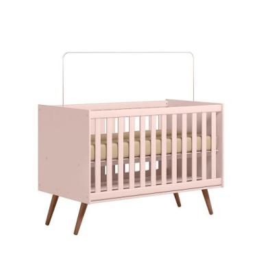 Imagem de Berço para Bebê Dois em um Ravi 74cm Rosê Semi Brilho- Sallar Home