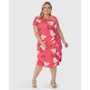 Imagem de Vestido Manga Curta Plus Size Estampado Malwee Ref. 123934